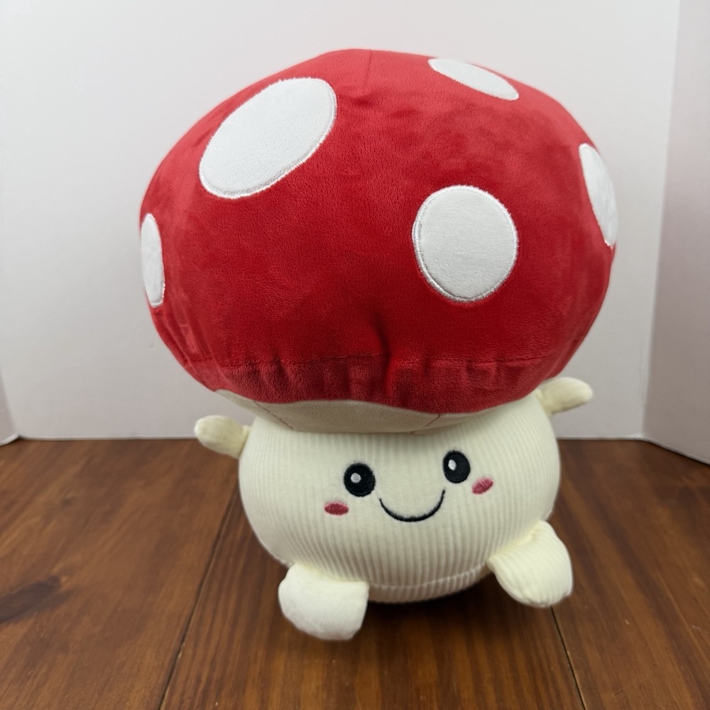 13" Tall - Soft Corduroy feel Large Mushroom Plush Toy by Smoochy Pals